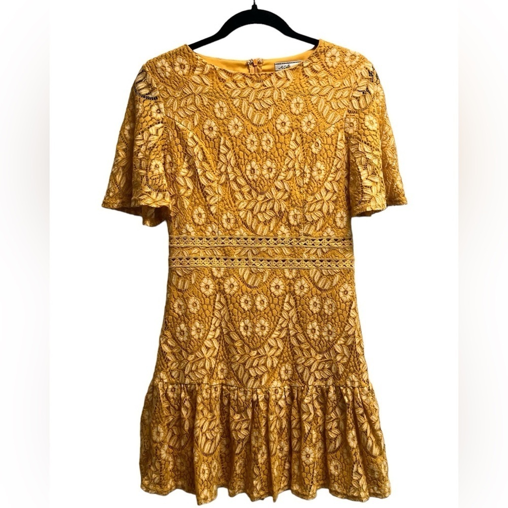 A.CALIN by FLYING TOMATO Women’s Yellow Lace Mini Dress - Size Small